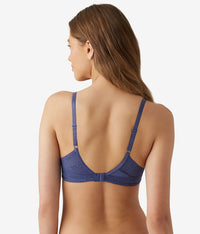Future Foundation Wire Free T-Shirt Bra with Lace: Indigo Blue