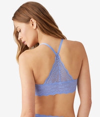 Inspired Eyelet Front Close T-Shirt Bra: Pale Iris