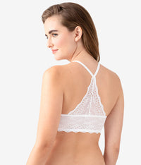 Inspired Eyelet Front Close T-Shirt Bra: White