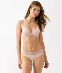 Future Foundation Front Close Racerback Bra: Rose Smoke