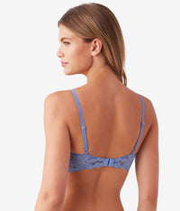Feeling Famous Wire Free Push Up Bra: Country Blue/Bright White