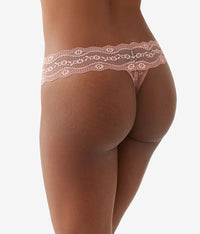 Lace Kiss Thong: Burlwood
