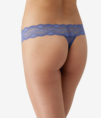 Lace Kiss Thong: Indigo Blue