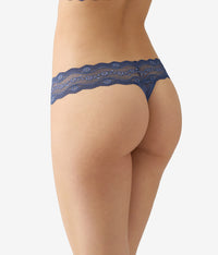 Lace Kiss Thong: Crown Blue