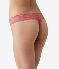 Lace Kiss Thong: Slate Rose