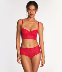 Untamed Demi Longline Bra: Lipstick Red