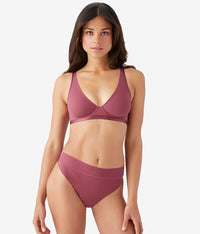 Nearly Nothing Plunge Underwire Bra: Maroon