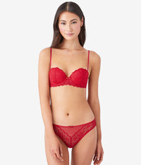 Lace Encounter Contour Bra: Crimson Red