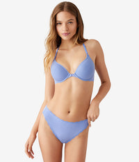 Inspired Eyelet Front Close T-Shirt Bra: Pale Iris