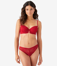 No Strings Attached Contour Bra: Crimson Red