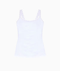 Inspired Eyelet Shelf Bra Cami: White