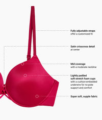 Undercover Plunge T-Shirt Bra: Cerise