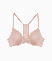 Future Foundation Front Close Racerback Bra: Rose Smoke
