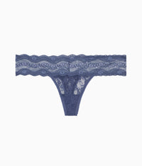 Lace Kiss Thong: Crown Blue