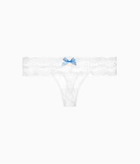 Lace Kiss Thong: White