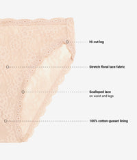 Effortlessly Lace Hi Leg: Au Natural