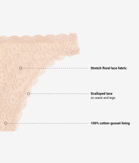 Effortlessly Lace Thong: Au Natural