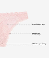 Effortlessly Lace Thong: Blush Pink
