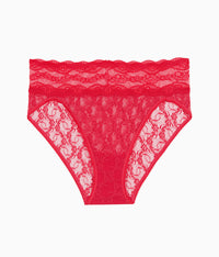 Lace Kiss Hi-Leg: Crimson Red