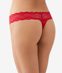 Lace Kiss Thong Panty Pack: White/Crimson Red/Night