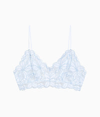 Feeling Famous Bralette: White/Frozen Fjord