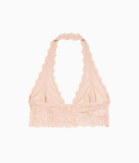 Inspired Eyelet Halter Bralette: Rose Smoke