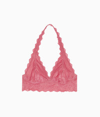 Inspired Eyelet Halter Bralette: Slate Rose