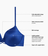 Undercover Plunge T-Shirt Bra: Navy Sails
