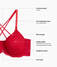 Untamed Front Close T-Shirt Bra: Lipstick Red