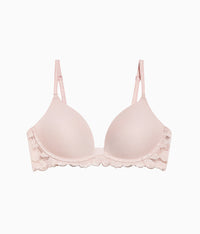 Feeling Famous Wire Free Push Up Bra: Rose Smoke/White