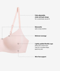 b.wow'd Wire Free Balconette T-Shirt Bra: Rose Smoke
