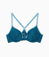 Shadow Scene Front Close Push Up Bra: Blue Coral
