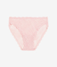 Effortlessly Lace Hi Leg: Blush Pink