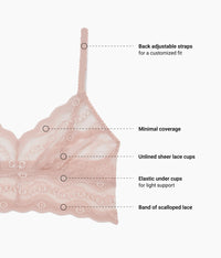 Lace Kiss Bralette: Rose Smoke