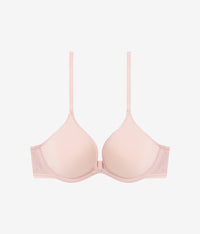 Full Transparency Plunge T-shirt Bra: Rose Smoke