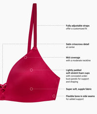 Undercover Wire Free T-Shirt Bra: Cerise