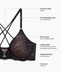 Untamed Front Close T-Shirt Bra: Night