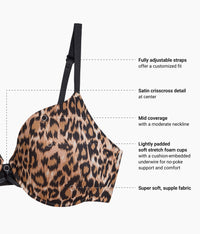 Undercover Plunge T-Shirt Bra: Leopard