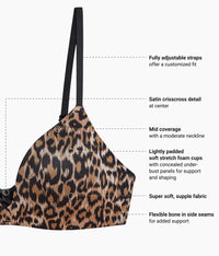 Undercover Wire Free T-Shirt Bra: Leopard