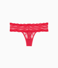 Lace Kiss Thong: Crimson Red